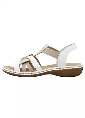 Rieker 65918 Ladies White Elasticated Sandals | Grattan