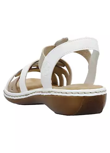 Rieker 65918 Ladies White Elasticated Sandals | Grattan