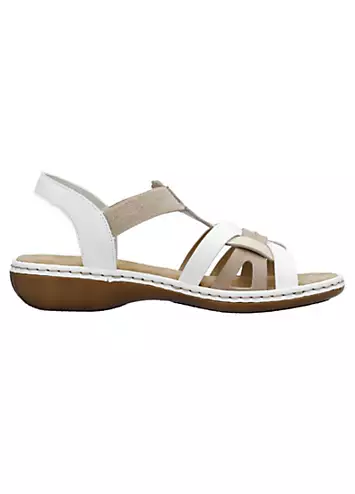 Rieker 65918 Ladies White Elasticated Sandals | Grattan