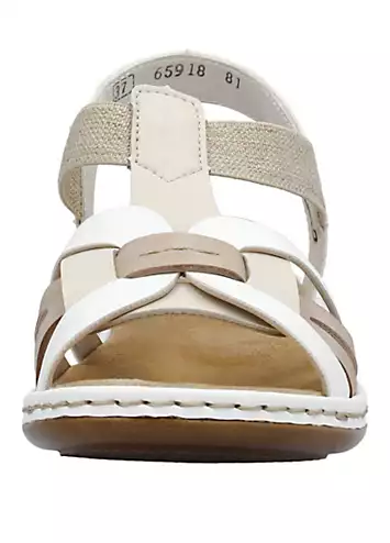 Rieker 65918 Ladies White Elasticated Sandals | Grattan