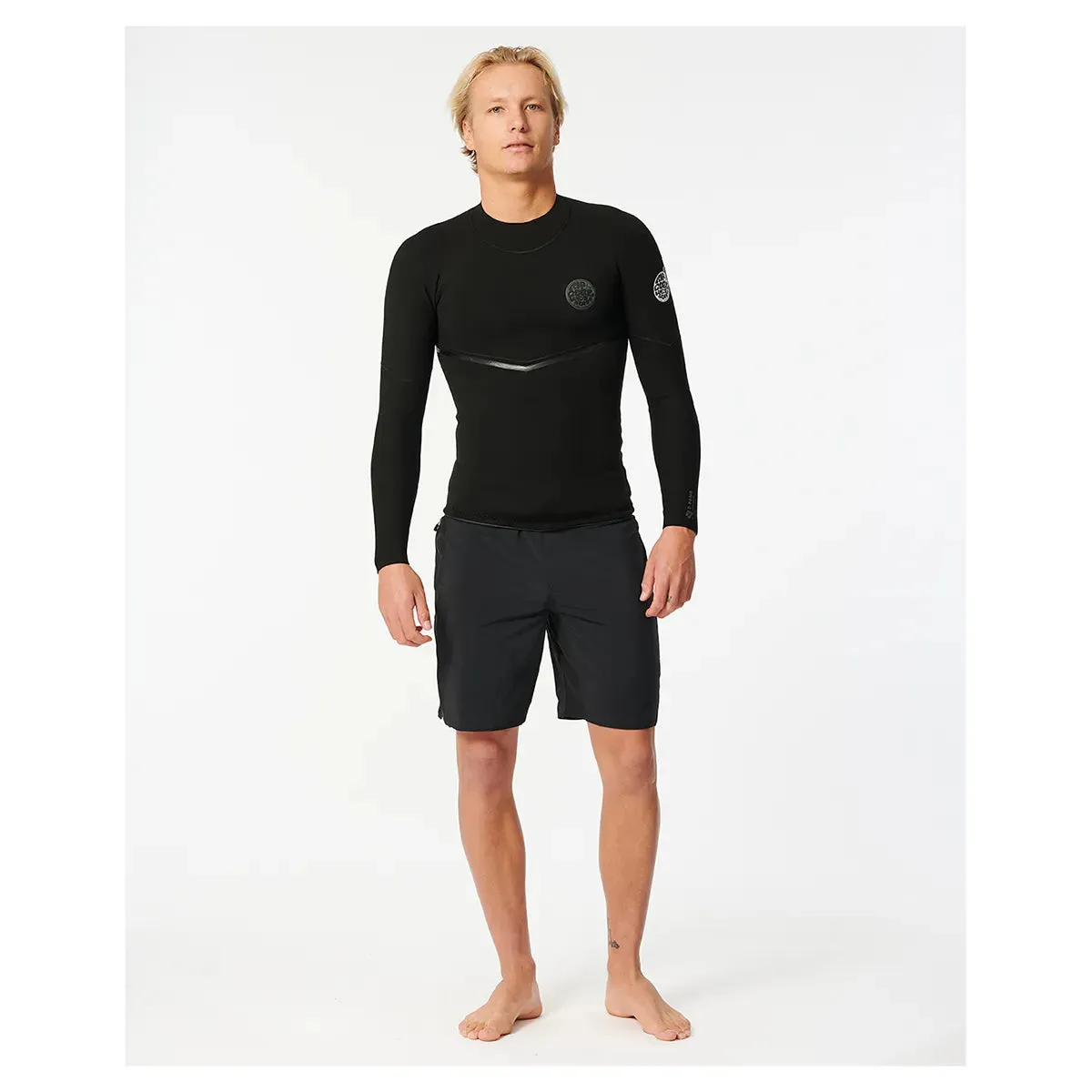 Rip Curl E Bomb 1.5mm Long Sleeve Wetsuit Jacket - Black - 2024