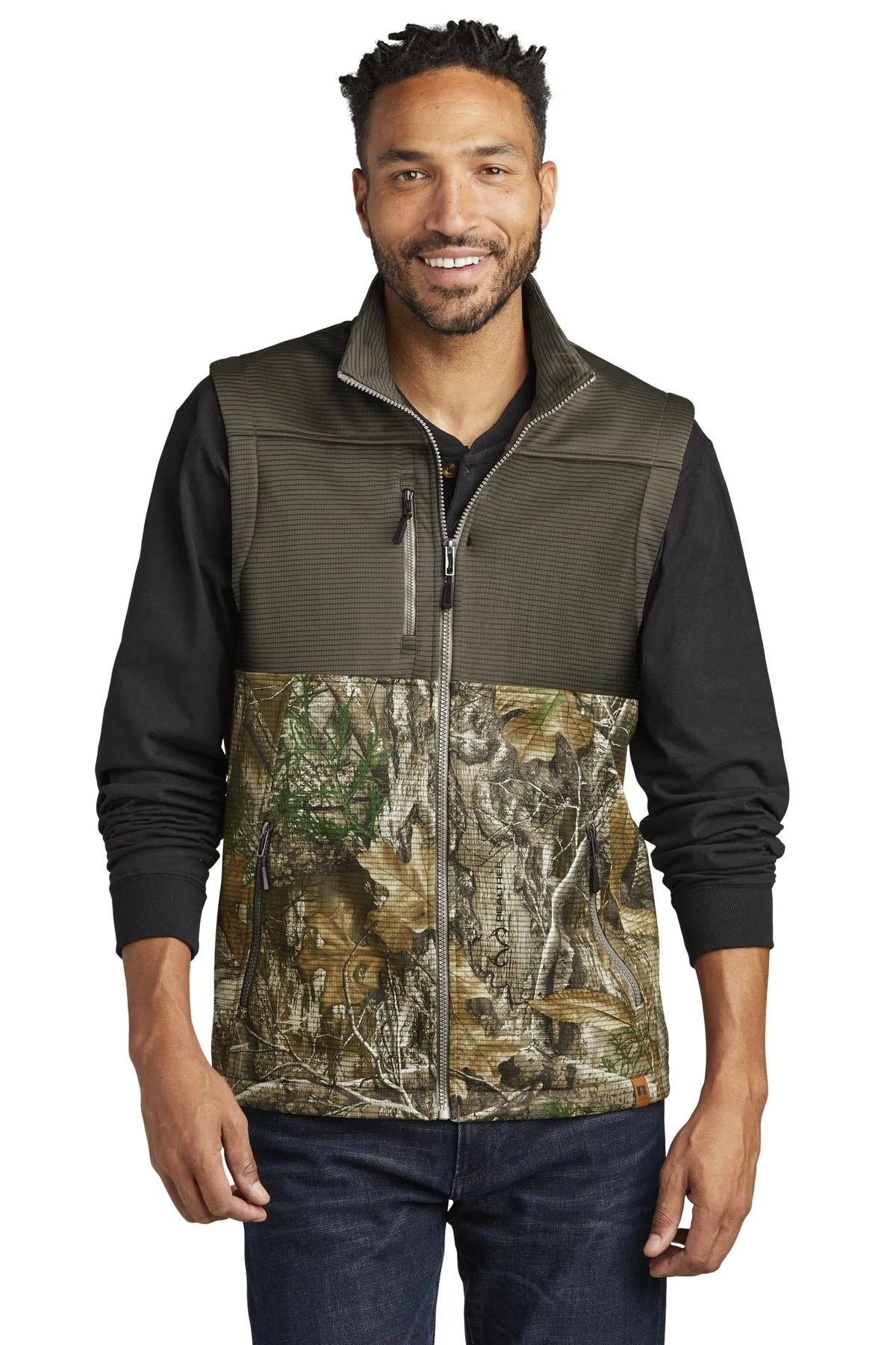 Russell Outdoors Men's Realtree Atlas Colorblock Soft Shell Vest. RU604