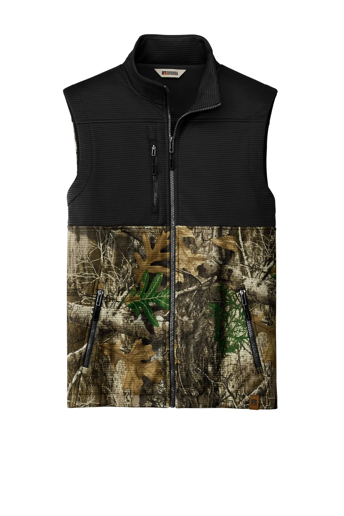 Russell Outdoors Men's Realtree Atlas Colorblock Soft Shell Vest. RU604