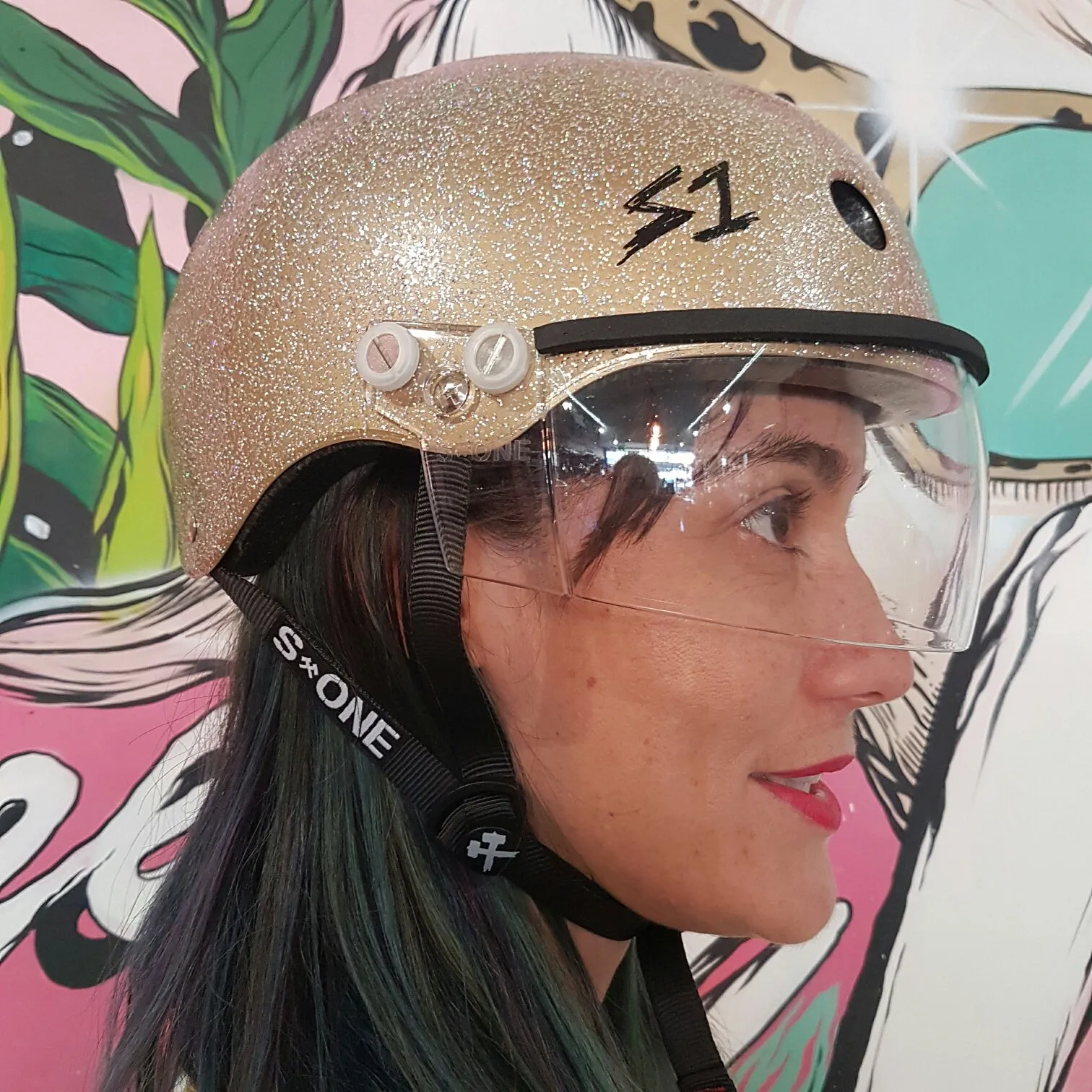 S1 Lifer Visor Helmet Gen 2 Double Gold Gloss Glitter