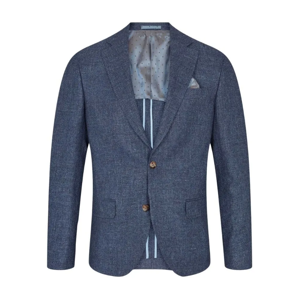 SAND Copenhagen 6246 Star Napoli Blue Basket Weave Jacket | Menswear Online