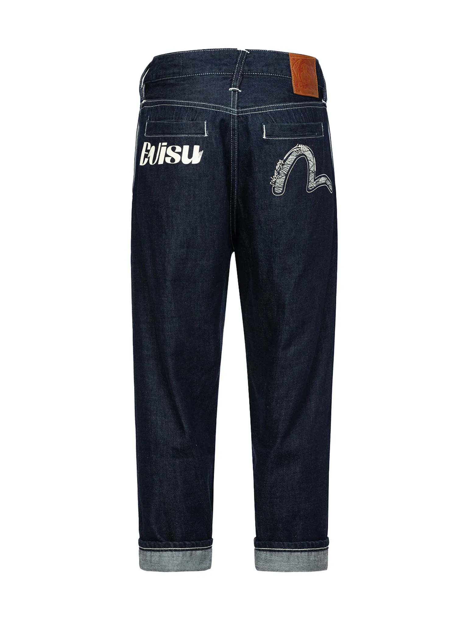 Seagull and Logo Print Balloon Fit Jeans