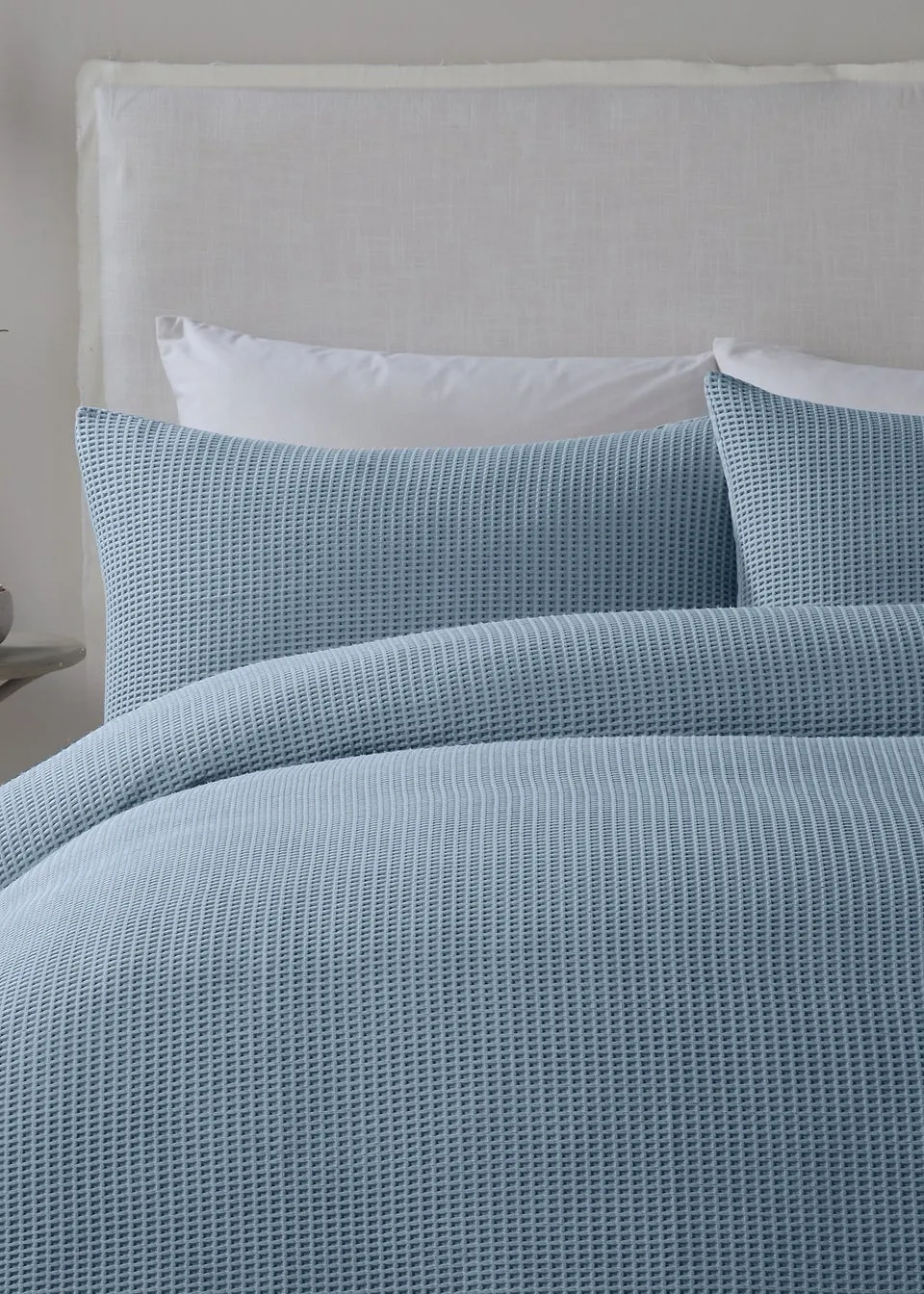 Serene Lindly Waffle Blue Duvet Cover Set