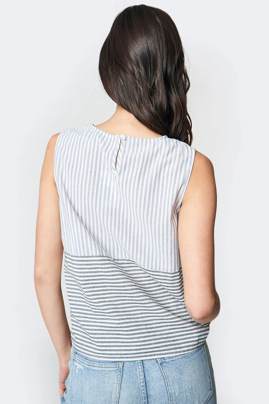 Set Sail Sleeveless Tie Front Top