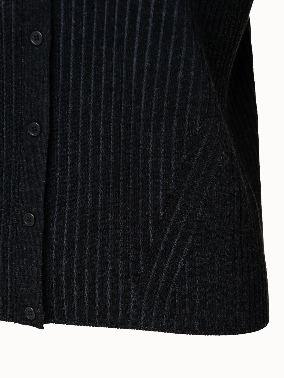 Shadow Stripe Shirt Cardigan