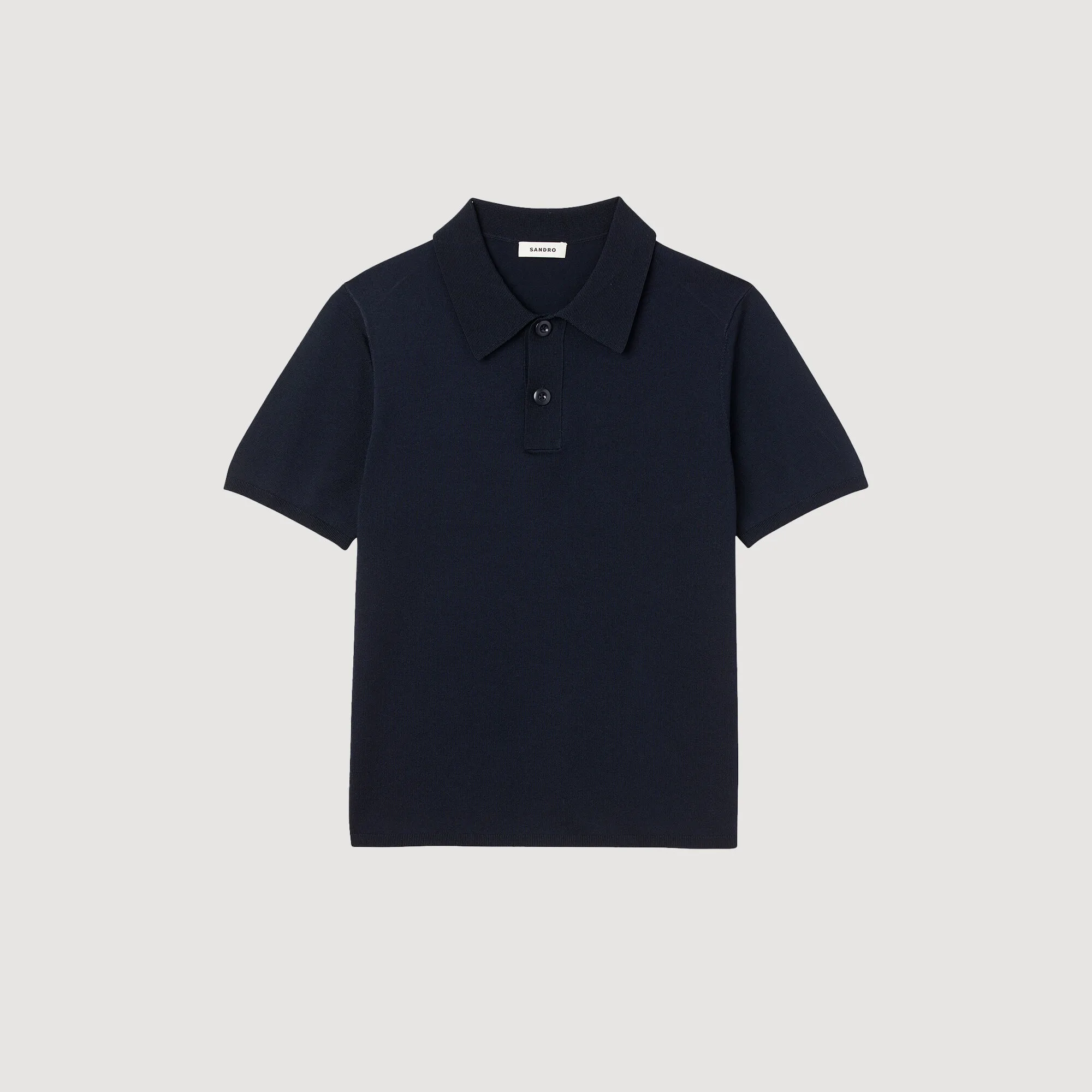 Short-sleeve knitted polo shirt