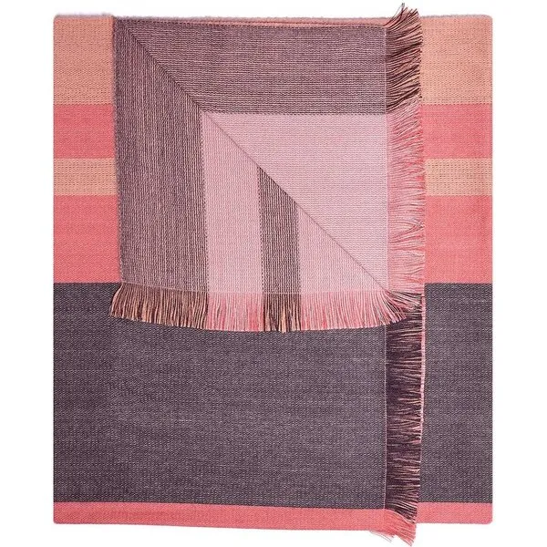 Shupaca Reversible Alpaca Throw Blanket, Peach Bloom