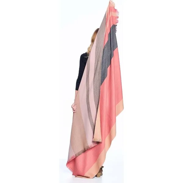 Shupaca Reversible Alpaca Throw Blanket, Peach Bloom