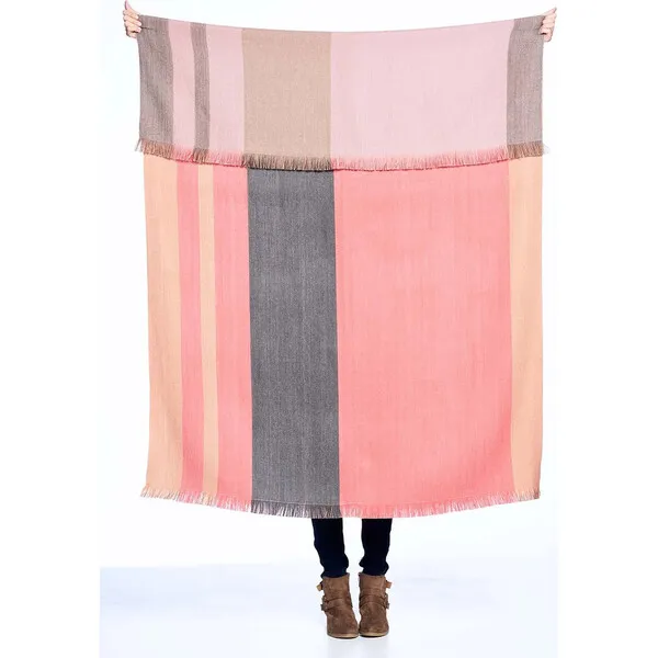 Shupaca Reversible Alpaca Throw Blanket, Peach Bloom