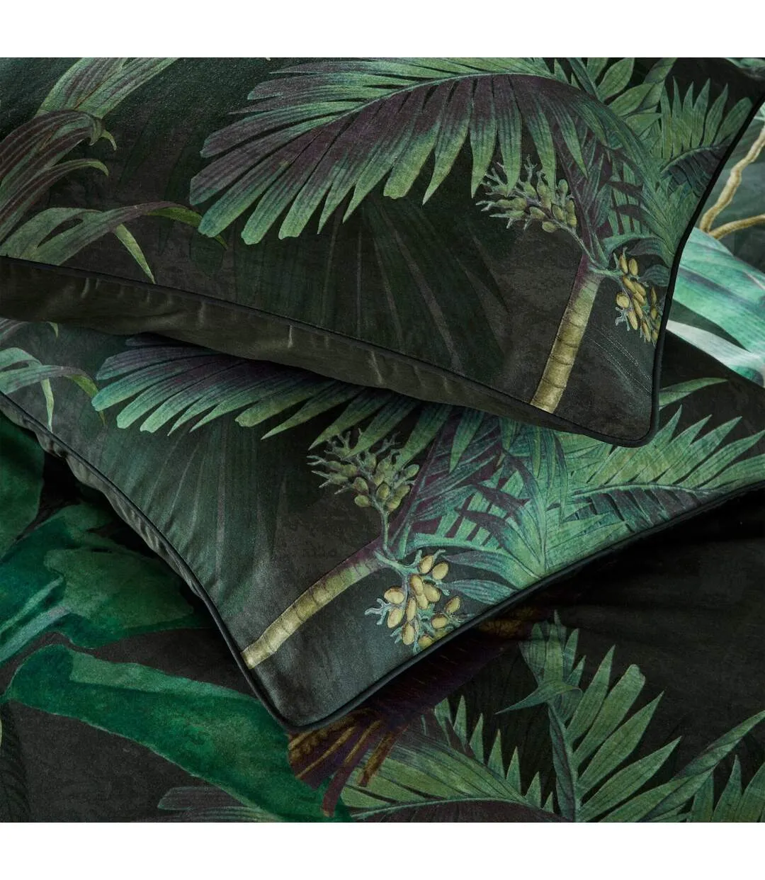 Siona tropical duvet cover set green Paoletti