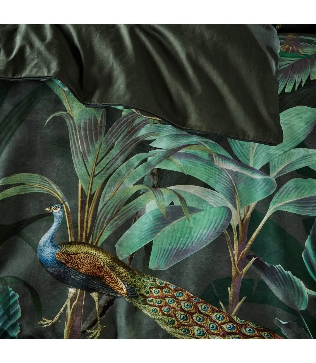 Siona tropical duvet cover set green Paoletti