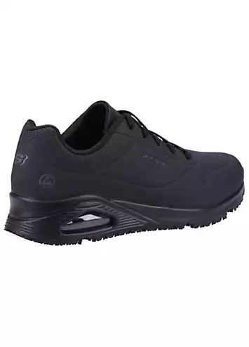 Skechers Work Relaxed Fit Ladies Black Slip Resistant Uno SR Trainers | Kaleidoscope