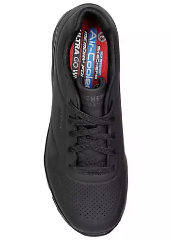 Skechers Work Relaxed Fit Ladies Black Slip Resistant Uno SR Trainers | Kaleidoscope