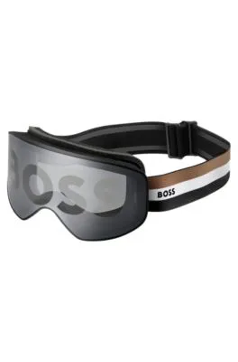 Ski goggles with logo detailing