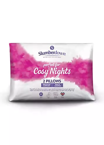 Slumberdown Cosy Nights Pair of Medium Support Pillows | Kaleidoscope