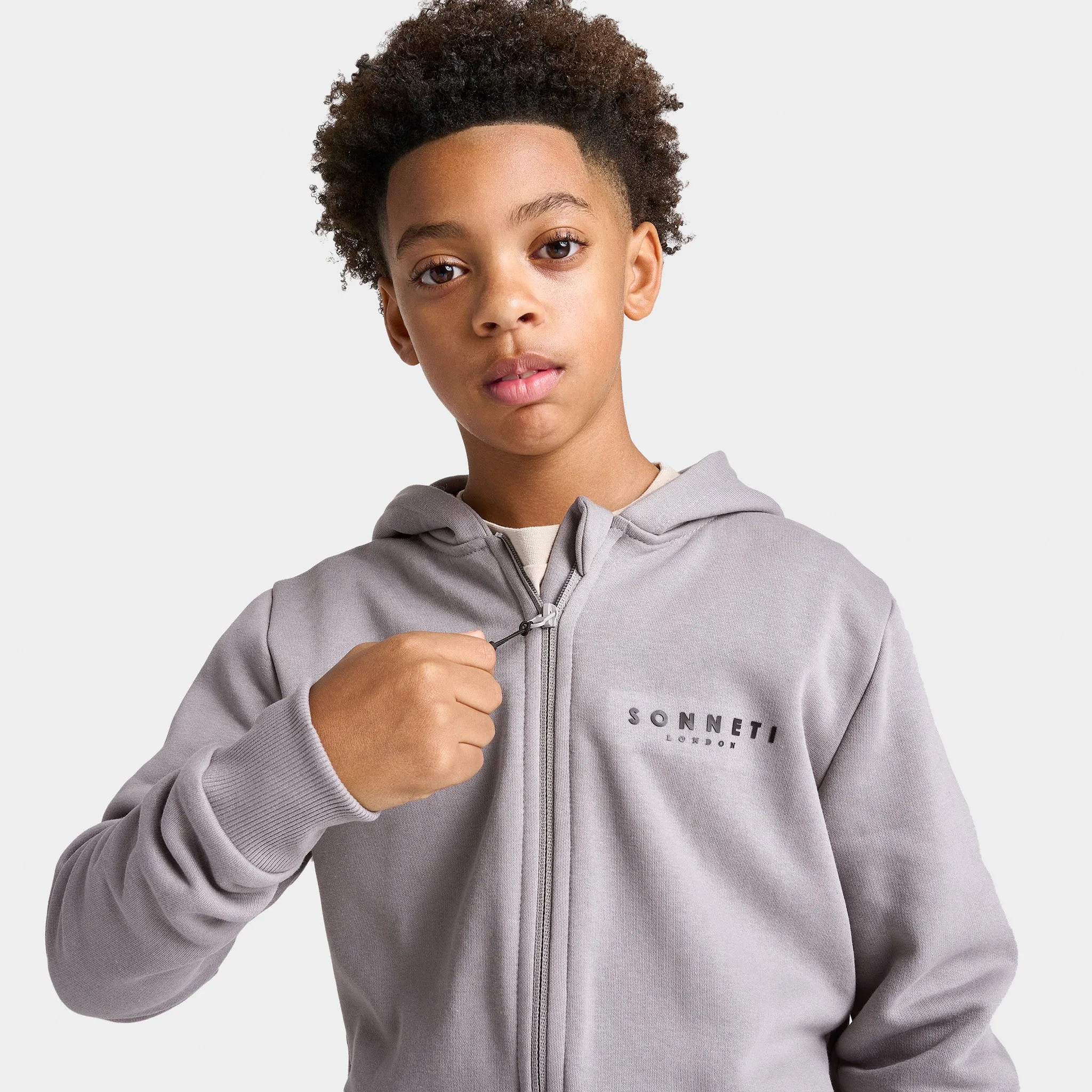 Sonneti Junior Boys' London Full Zip Hoodie / Titanium