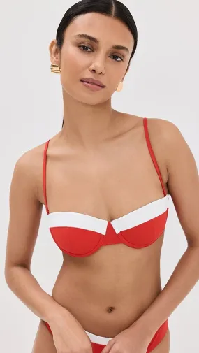 STAUD   Jo Balconette Bikini Top 