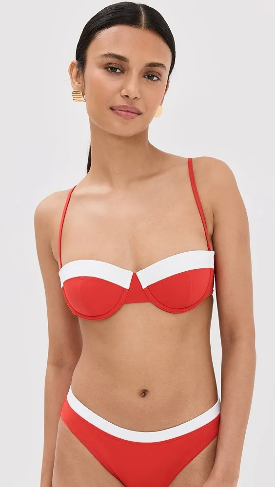 STAUD   Jo Balconette Bikini Top 