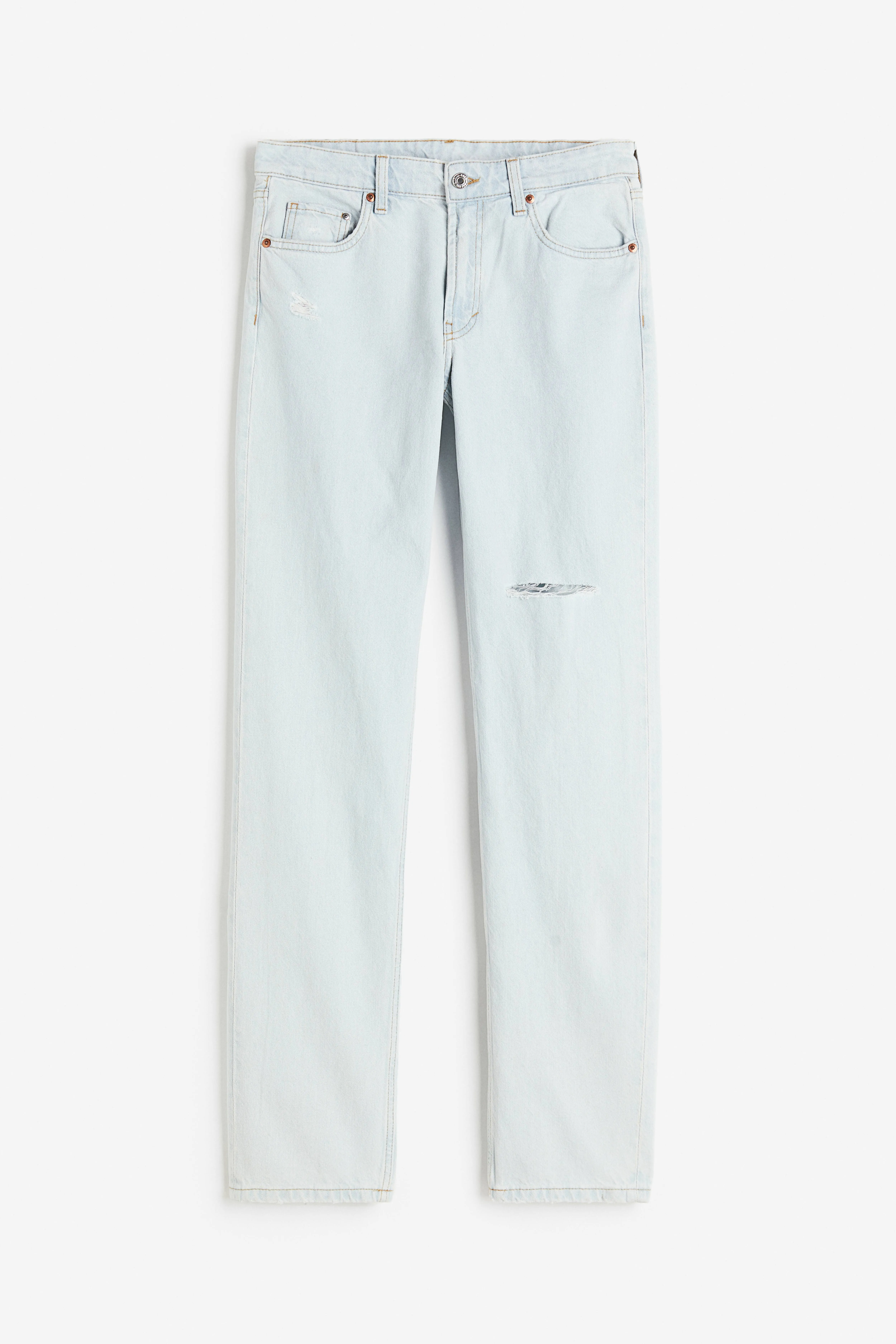 Straight Low Jeans - Low waist - Long - Pale denim blue - Ladies | H&M GB