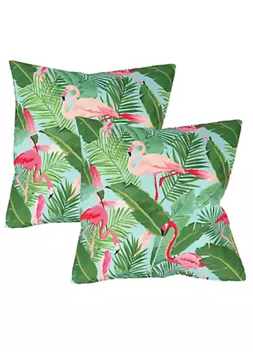 Streetwize Pair of Flamingo Leaf Cushions | Kaleidoscope