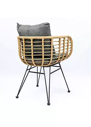 Streetwize Wicker Bistro Set with Grey Cushions | Kaleidoscope