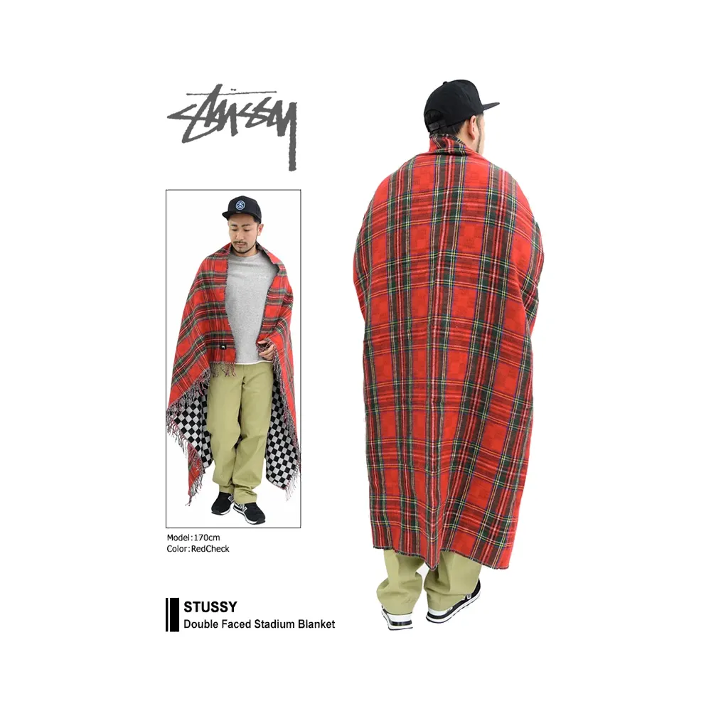 Stussy Double Faced Stadium Blanket Red 138619