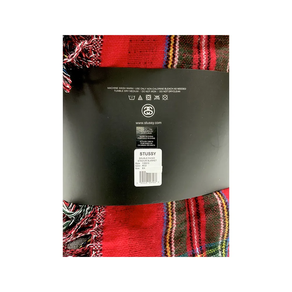 Stussy Double Faced Stadium Blanket Red 138619