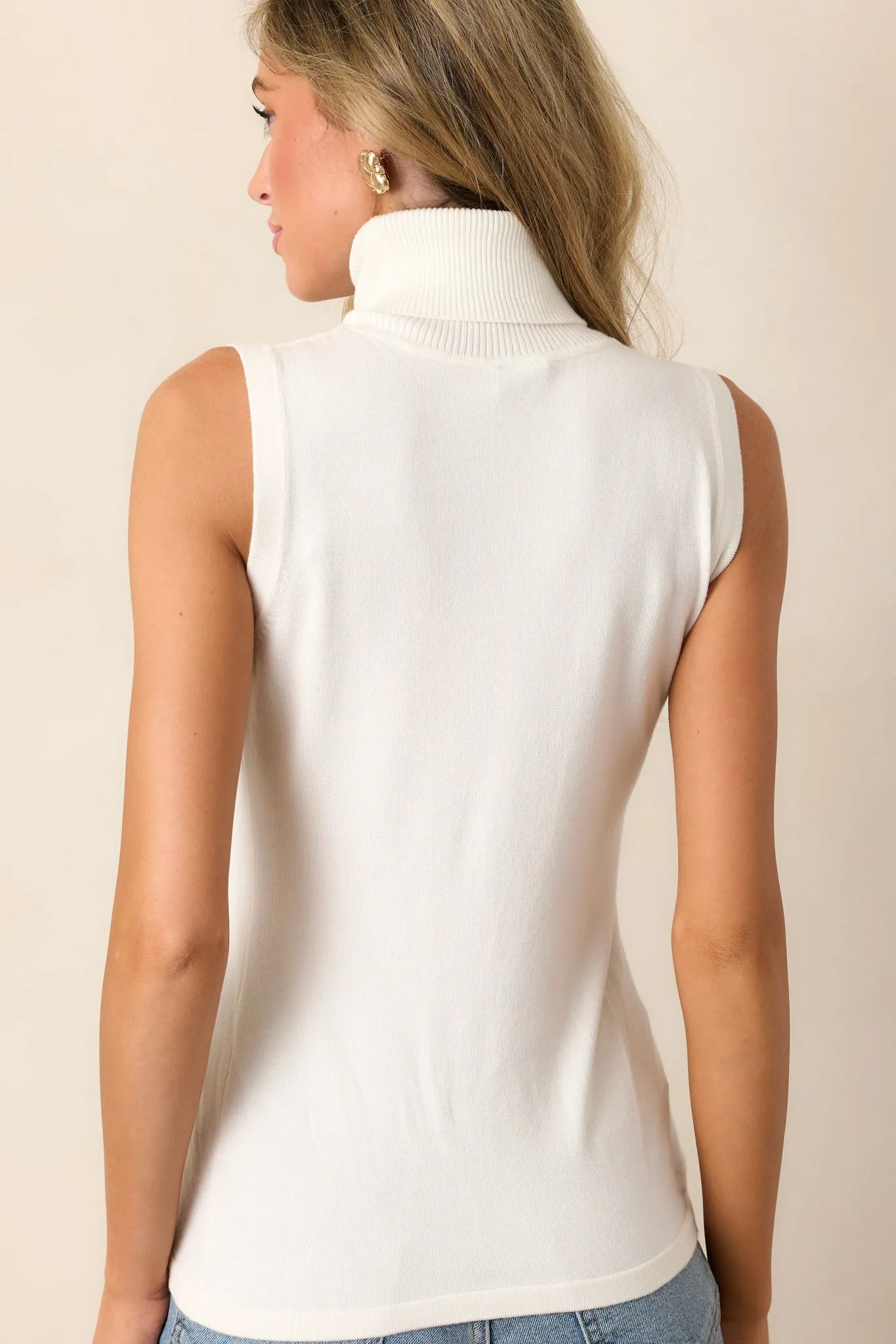 Sunset Sashay Ivory Sleeveless Ribbed Top