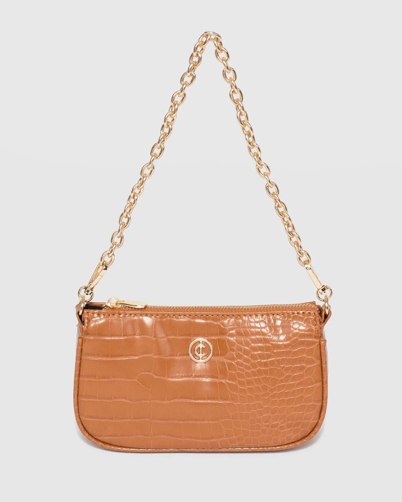 Tan Vivian Chain Crossbody Bag