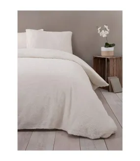 Teddy fleece duvet cover set cream Rapport