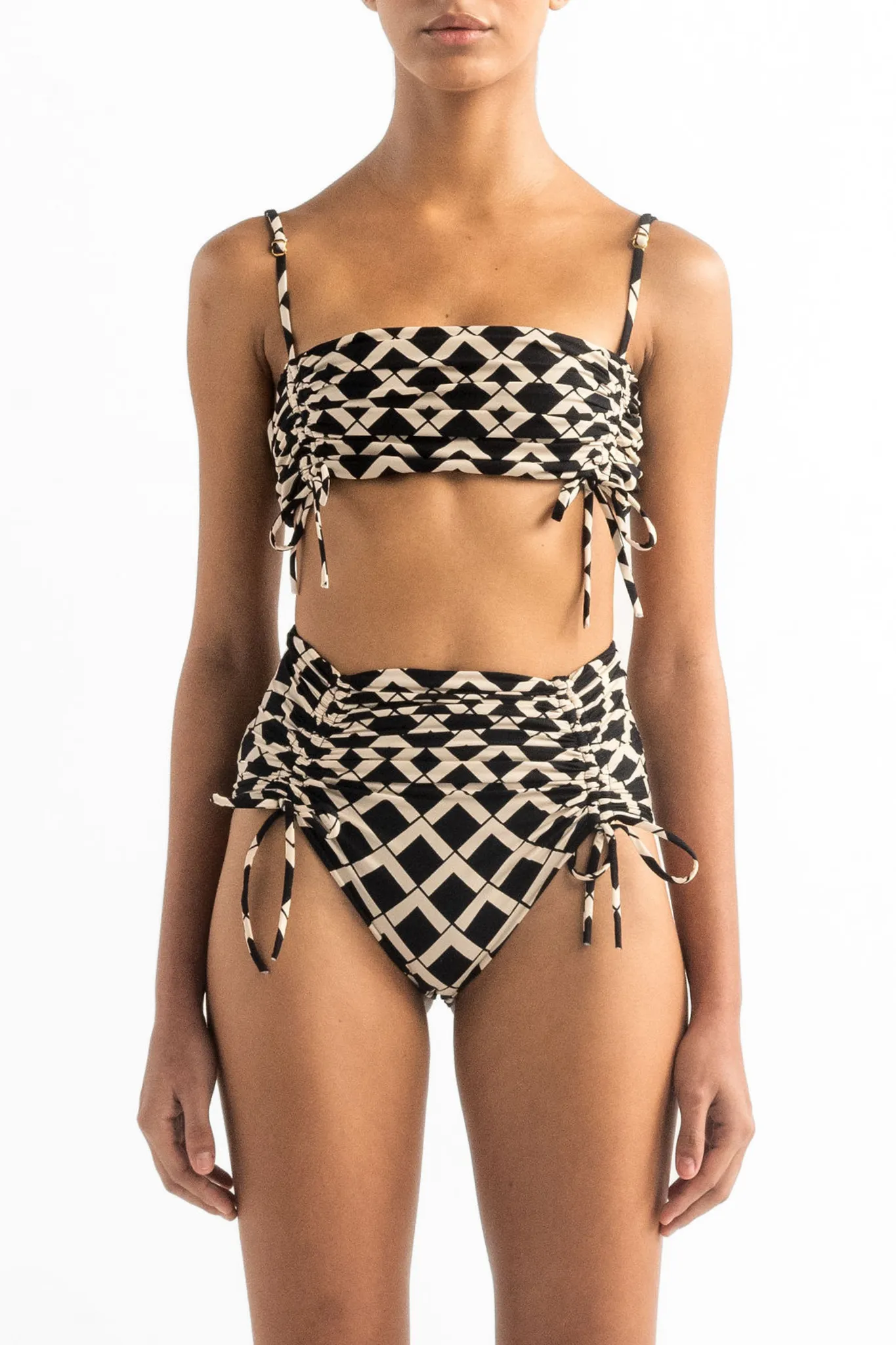 Top De Bikini Clarisa Black Deco  & Bottom De Bikini Clari Black Deco