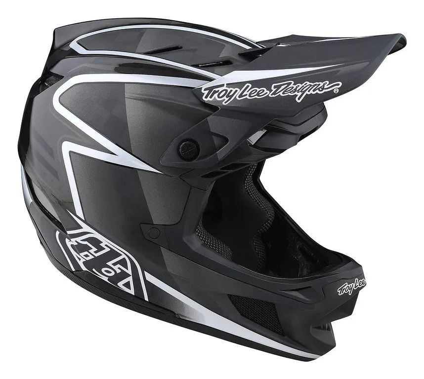 Troy Lee Designs D4 Carbon Full Face Helmet - Lines - Black-Gray - 2023