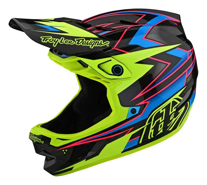 Troy Lee Designs D4 Carbon Full Face Helmet - MIPS - Volt - Black-Flo Yellow - 2023