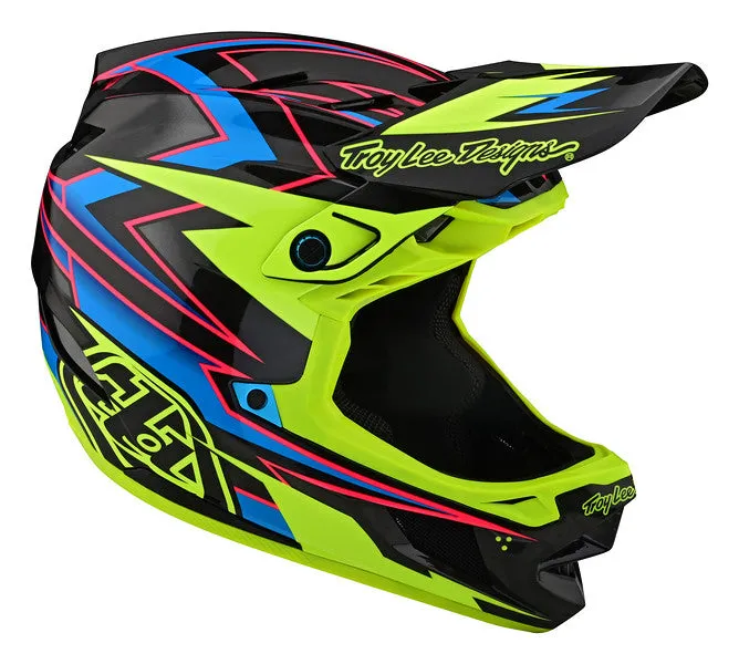 Troy Lee Designs D4 Carbon Full Face Helmet - MIPS - Volt - Black-Flo Yellow - 2023