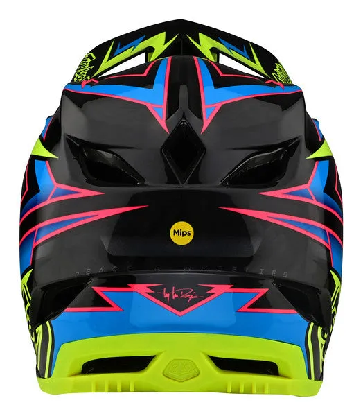 Troy Lee Designs D4 Carbon Full Face Helmet - MIPS - Volt - Black-Flo Yellow - 2023