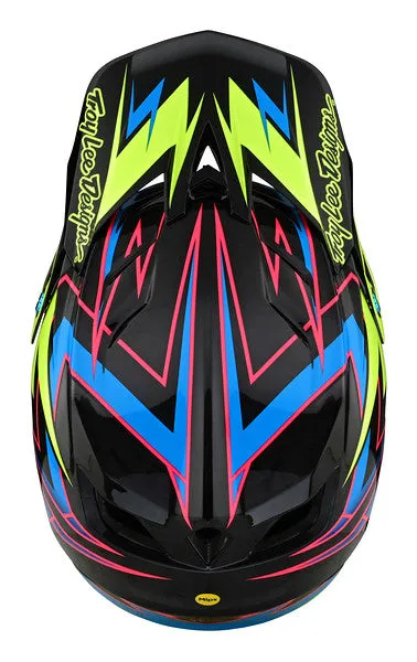 Troy Lee Designs D4 Carbon Full Face Helmet - MIPS - Volt - Black-Flo Yellow - 2023