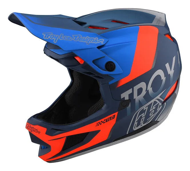 Troy Lee Designs D4 Composite Full Face Helmet - Qualifier - Slate-Red - 2022