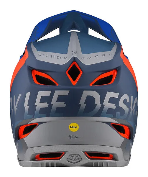 Troy Lee Designs D4 Composite Full Face Helmet - Qualifier - Slate-Red - 2022