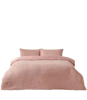 Tufted polka dot duvet cover set blush The Linen Yard