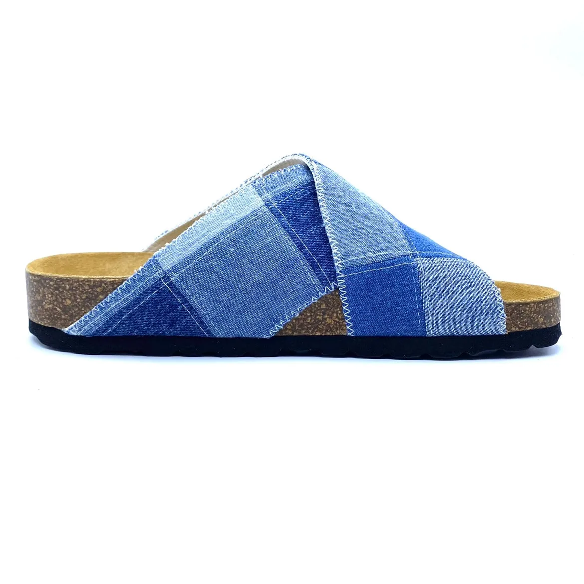 Una Cross-over Sandals | Vintage Denim Patchwork