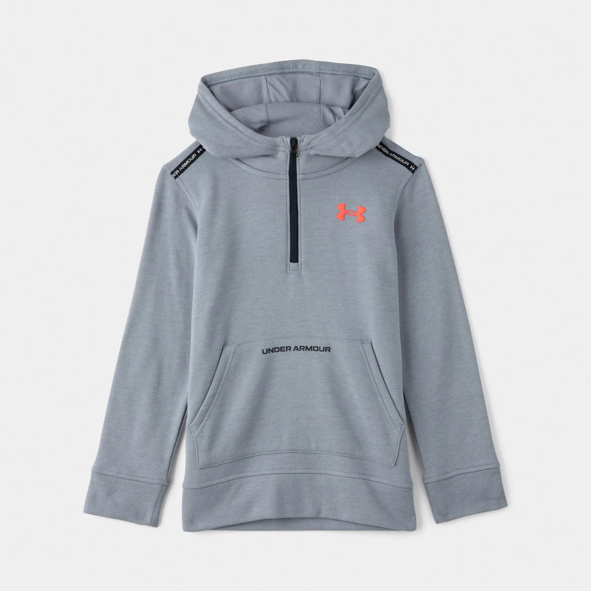 Under Armour Junior Boys' Half Zip Fleece Hoodie Steel Light Heather / Beta