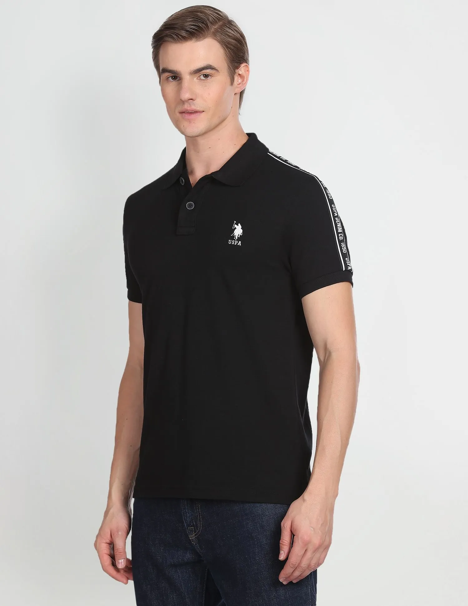 U.S. Polo Assn. Denim Co. Brand Tape Pique Polo Shirt