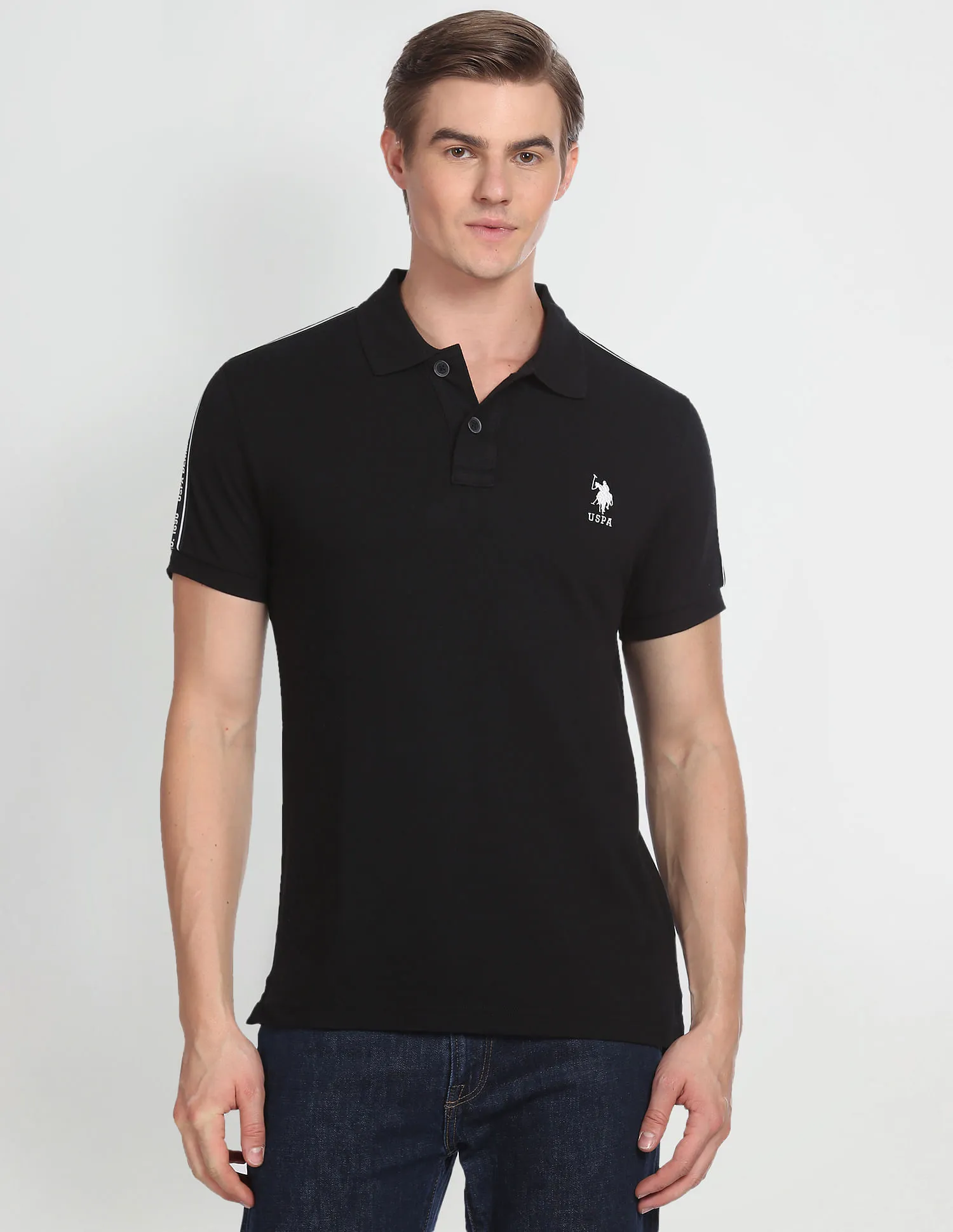 U.S. Polo Assn. Denim Co. Brand Tape Pique Polo Shirt