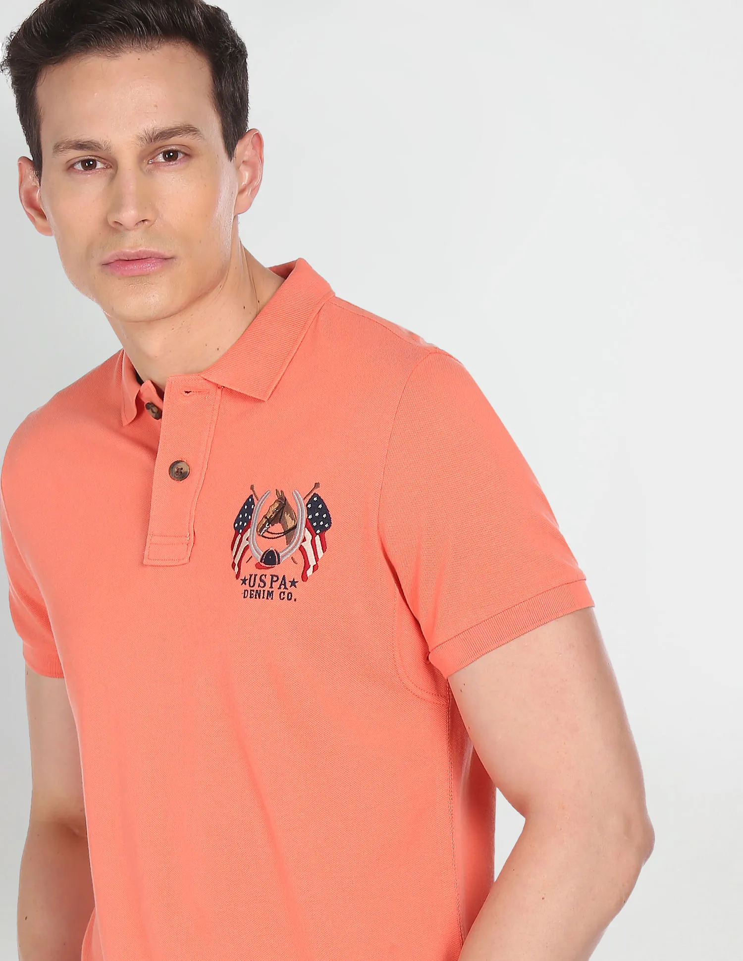 U.S. Polo Assn. Denim Co. Cotton Solid Polo Shirt