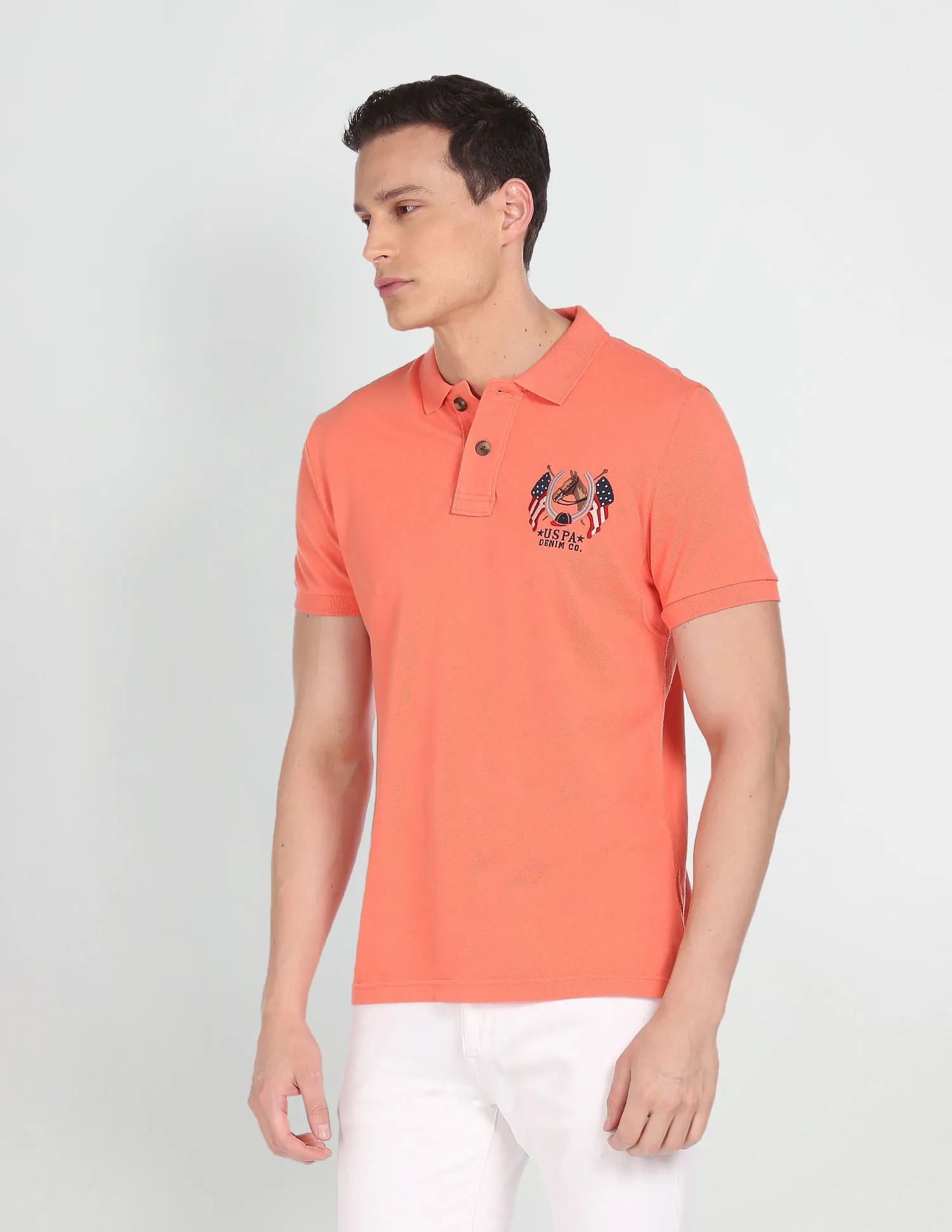 U.S. Polo Assn. Denim Co. Cotton Solid Polo Shirt