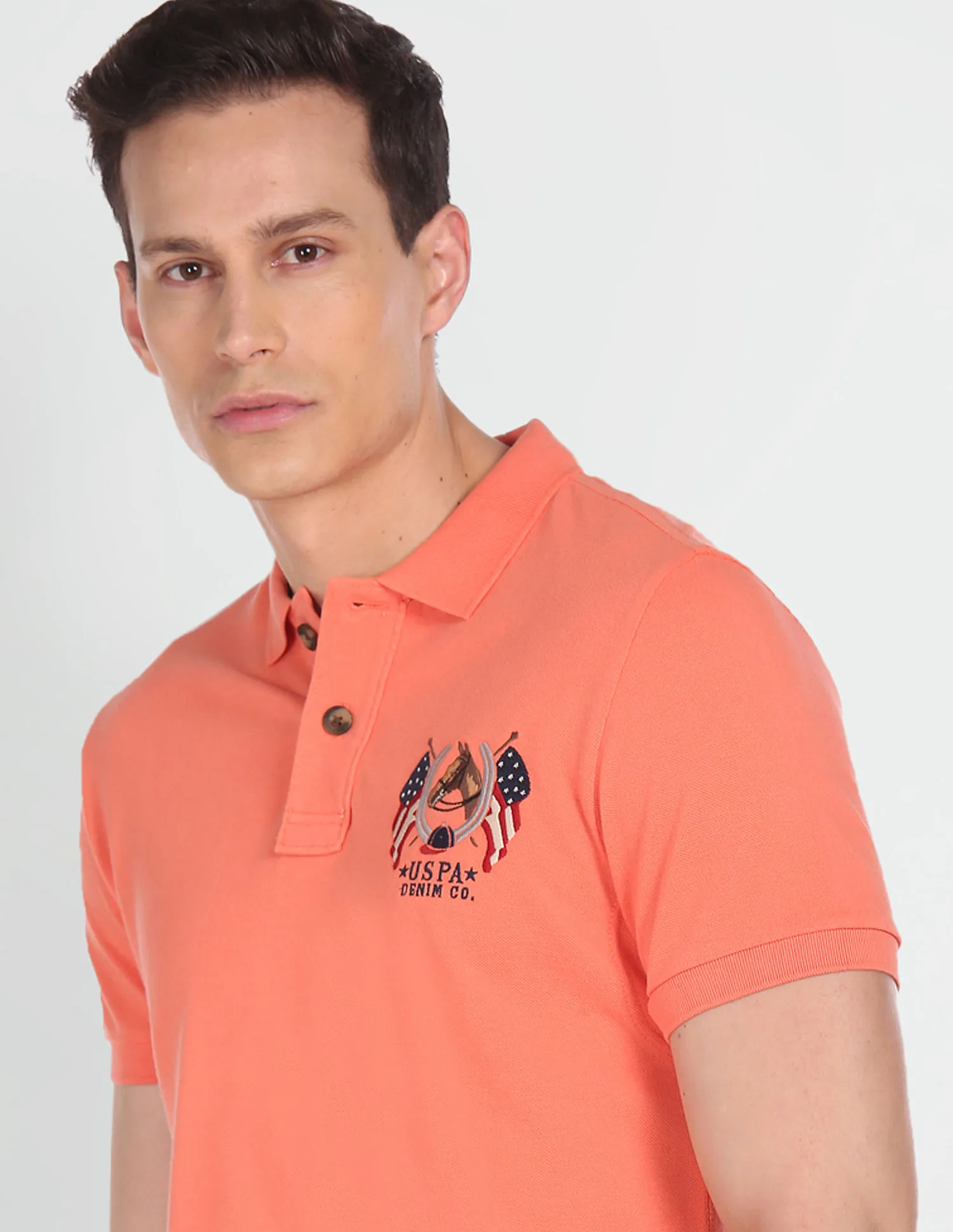 U.S. Polo Assn. Denim Co. Cotton Solid Polo Shirt